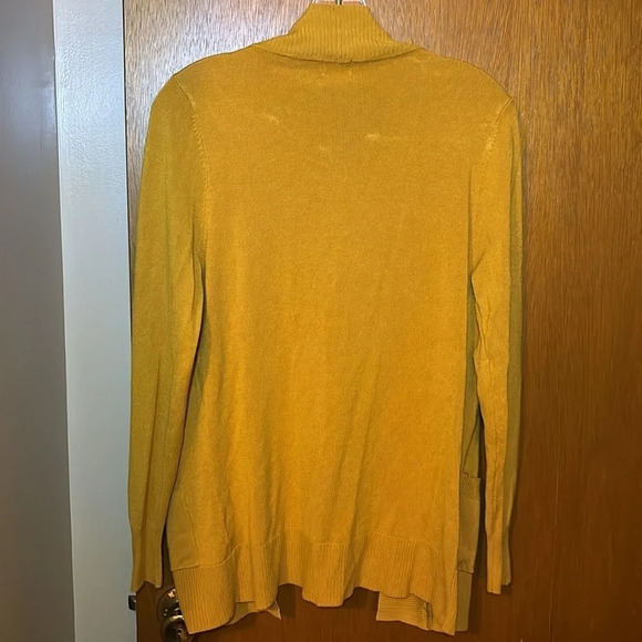 Cielo Women's Open Long Cardigan Sweater with Pockets Mustard M - Picture 9 of 11
